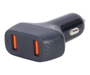 GEMBIRD 2-port USB-car-speed-speed QC3.0 36 W black black