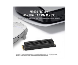 Corsair MP600 PRO LPX - SSD - 2 TB - intern - M.2 2280 - PCIe 4.0 x4 (NVMe)