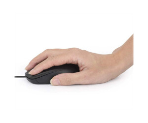 Manhattan Comfort II USB Wired Mouse, Black, 1000dpi, USB-A, Optical, Ambidextrous, Portable/Compact, Three Button with Scroll Wheel, Three Year Warranty, Retail Box