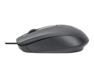 Manhattan Comfort II USB Wired Mouse, Black, 1000dpi, USB-A, Optical, Ambidextrous, Portable/Compact, Three Button with Scroll Wheel, Three Year Warranty, Retail Box