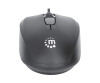 Manhattan Comfort II USB Wired Mouse, Black, 1000dpi, USB-A, Optical, Ambidextrous, Portable/Compact, Three Button with Scroll Wheel, Three Year Warranty, Retail Box