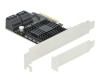 Delock 5 Port SATA PCI Express X4 Card - Low Profile Form Factor