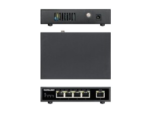 Intellinet Switch - 4 x 10/100/1000 (PoE+) + 1 x...