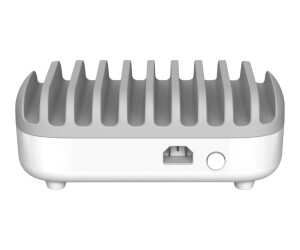 Compulocks 10 Ports USB Charging Dock Station With UK Plug - Ladestation - 120 Watt - 2.4 A - 10 Ausgabeanschlussstellen (USB)