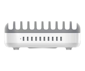 Compulocks 10 Ports USB Charging Dock Station With UK Plug - Ladestation - 120 Watt - 2.4 A - 10 Ausgabeanschlussstellen (USB)