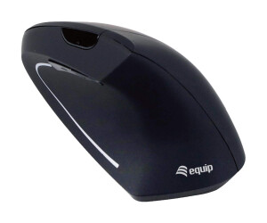 Equip 245110 - Vertikale Maus - ergonomisch - Für Rechtshänder - kabellos - 2.4 GHz - kabelloser Empfänger (USB)