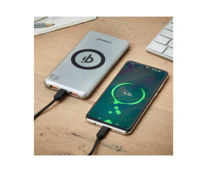 Intenso WPD10000 - Induktive Power Bank - Li-Pol - 10000 mAh - 3 A - QC 3.0 - 3 Ausgabeanschlussstellen (2 x USB, USB-C)