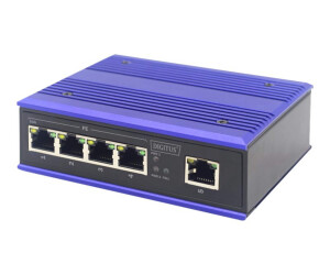 DIGITUS 4 Port Fast Ethernet Netzwerk Switch, Industrial,...