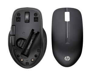 HP 430 - Maus - ergonomisch - rechts- und linkshändig - optisch - 5 Tasten - kabellos - Bluetooth 5.0, 2.4 GHz - kabelloser Empfänger (USB)
