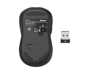 Hama MW-650 - Maus - Für Rechtshänder - optisch - 6 Tasten - kabellos - 2.4 GHz, Bluetooth 5.0 - kabelloser Empfänger (USB)