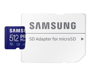 Samsung PRO Plus MB-MD512KA - Flash-Speicherkarte (microSDXC-an-SD-Adapter inbegriffen)