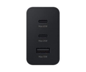 Samsung EP-T6530 - Netzteil - 65 Watt - 3 A - SFC 2.0, PD 3.0 - 3 Ausgabeanschlussstellen (2 x USB-C, USB)