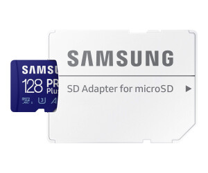 Samsung PRO Plus MB-MD128KA - Flash-Speicherkarte (microSDXC-an-SD-Adapter inbegriffen)