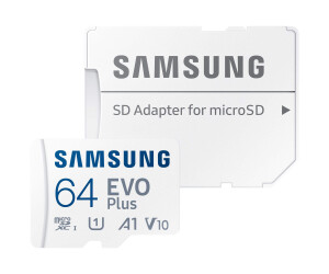 Samsung EVO Plus MB-MC64KA - Flash-Speicherkarte (microSDXC-an-SD-Adapter inbegriffen)