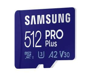 Samsung PRO Plus MB-MD512KB - Flash-Speicherkarte (microSDXC-an-SD-Adapter inbegriffen)