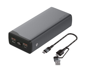 4smarts VoltHub Pro - Select Edition - Powerbank - 26800 mAh - 99.16 Wh - 22.5 Watt - 5 A - Huawei Fast Charge, PD 2.0, PD 3.0, QC 2.0, QC 3.0, AFC, SCP - 3 Ausgabeanschlussstellen (2 x USB, USB-C)
