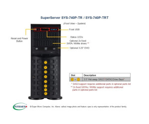 Supermicro Mainstream SuperServer 740P-TR - Server - Tower - 4U - zweiweg - keine CPU - RAM 0 GB - SATA - Hot-Swap 8.9 cm (3.5")