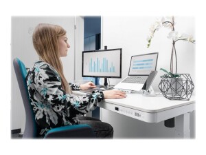 Digitus electrically height-adjustable desk with USB charging station and drawer