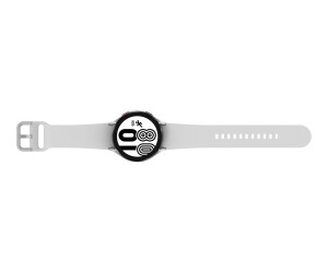 Samsung Galaxy Watch4 - 44 mm - silber - intelligente Uhr mit Sportband - weiß - Anzeige 3.46 cm (1.36")