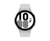 Samsung Galaxy Watch4 - 44 mm - silber - intelligente Uhr mit Sportband - weiß - Anzeige 3.46 cm (1.36")