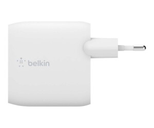 Belkin BoostCharge - Netzteil - 40 Watt - Fast Charge, PD 3.0 - 2 Ausgabeanschlussstellen (2 x USB-C)