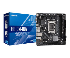 ASRock H610M-HDV - Motherboard - micro ATX - LGA1700-Sockel - H610 Chipsatz - USB 3.2 Gen 1 - Gigabit LAN - Onboard-Grafik (CPU erforderlich)