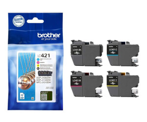 Brother LC421 Value Pack - 4 -pack - black, yellow, cyan,...
