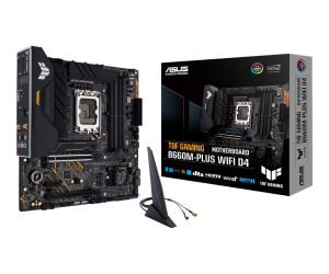 ASUS TUF GAMING B660M-PLUS WIFI D4 - Motherboard - micro ATX - LGA1700-Sockel - B660 Chipsatz - USB-C Gen1, USB 3.2 Gen 1, USB 3.2 Gen 2, USB-C Gen 2x2 - 2.5 Gigabit LAN, Wi-Fi 6, Bluetooth - Onboard-Grafik (CPU erforderlich)