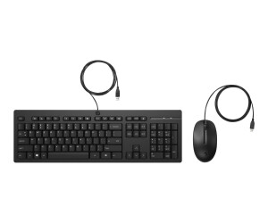 HP 225 - keyboard and mouse set - USB - black