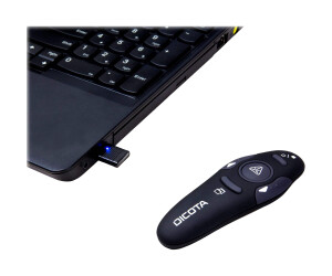 Dicota Pin Point Wireless Laser Pointer - Projektorzeigegerät - kabellos - kabelloser Empfänger (USB)