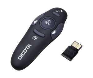 Dicota Pin Point Wireless Laser Pointer - Projector Counter - Wireless - Wireless Recipient (USB)