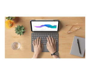Logitech Combo Touch - Tastatur und Foliohülle - mit Trackpad - hintergrundbeleuchtet - Apple Smart connector - QWERTY - GB - Oxford Gray - für Apple 12.9-inch iPad Pro (5. Generation)