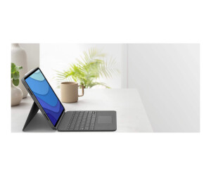 Logitech Combo Touch - keyboard and folio hop - with a trackpad - backlit - Apple Smart Connector - Qwerty - GB - Oxford Gray - For Apple 12.9 -inch iPad Pro (5th generation)