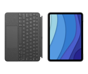 Logitech Combo Touch - keyboard and folio hop - with a trackpad - backlit - Apple Smart Connector - Qwerty - GB - Oxford Gray - For Apple 12.9 -inch iPad Pro (5th generation)