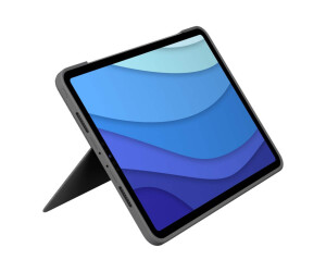 Logitech Combo Touch - Tastatur und Foliohülle - mit Trackpad - hintergrundbeleuchtet - Apple Smart connector - QWERTY - GB - Oxford Gray - für Apple 12.9-inch iPad Pro (5. Generation)