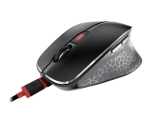 Cherry MW 8c Ergo - Mouse - ergonomically - optically - 6 keys - wireless - 2.4 GHz, Bluetooth 4.0 - Wireless recipient (USB)