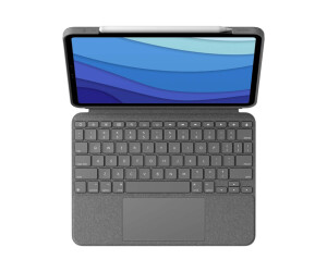 Logitech Combo Touch - keyboard and folio hop - with trackpad - backlit - Apple Smart Connector - Qwerty - Italian - Oxford Gray - for Apple 12.9 -inch iPad Pro (5th generation)