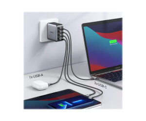 Ugreen Netzteil - 100 Watt - 5 A - PD 3.0, QC 4.0+ - 4 Ausgabeanschlussstellen (3 x USB-C, USB)