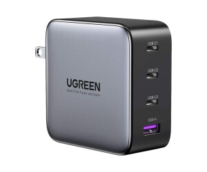 Ugreen Netzteil - 100 Watt - 5 A - PD 3.0, QC 4.0+ - 4 Ausgabeanschlussstellen (3 x USB-C, USB)