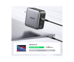 Ugreen Netzteil - 100 Watt - 5 A - PD 3.0, QC 4.0+ - 4 Ausgabeanschlussstellen (3 x USB-C, USB)