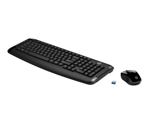 HP 300 - keyboard and mouse set - wireless - German