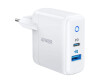 Anker Innovations Anker PowerPort - Netzteil - 35 Watt - 3 A - IQ, PD - 2 Ausgabeanschlussstellen (USB, USB-C)