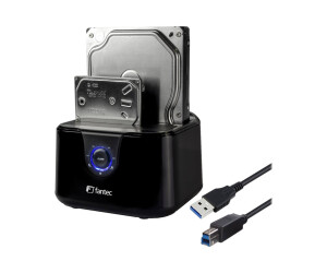 FANTEC DS-X2U3-Glanz - HDD / SSD Dockingstation Schächte: 2 - 2,5" / 3,5" gemeinsam genutzt (6,4 cm/8,9 cm gemeinsam genutzt)