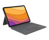 Logitech Combo Touch - Tastatur und Foliohülle - mit Trackpad - hintergrundbeleuchtet - Apple Smart connector - QWERTY - GB - Oxford Gray - für Apple 10.9-inch iPad Air (4. Generation, 5. Generation)