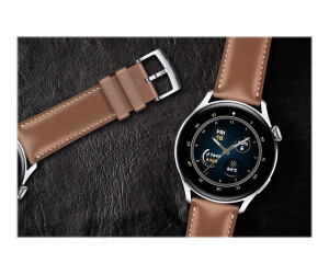 Huawei Watch 3 - Classic Edition - 46 mm - Edelstahl - intelligente Uhr mit Riemen - Leder - braun - Anzeige 3.6 cm (1.43")