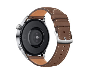 Huawei Watch 3 - Classic Edition - 46 mm - Edelstahl - intelligente Uhr mit Riemen - Leder - braun - Anzeige 3.6 cm (1.43")