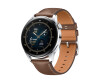 Huawei Watch 3 - Classic Edition - 46 mm - Edelstahl - intelligente Uhr mit Riemen - Leder - braun - Anzeige 3.6 cm (1.43")