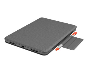 Logitech Folio Touch - Tastatur und Foliohülle - mit Trackpad - hinterleuchtet - Apple Smart connector - QWERTY - Spanisch - Oxford Gray - für Apple 10.9-inch iPad Air (4. Generation, 5. Generation)