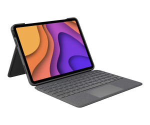 Logitech Folio Touch - Tastatur und Foliohülle - mit Trackpad - hinterleuchtet - Apple Smart connector - QWERTY - Spanisch - Oxford Gray - für Apple 10.9-inch iPad Air (4. Generation, 5. Generation)