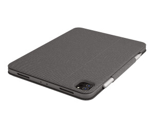 Logitech Folio Touch - Tastatur und Foliohülle - mit Trackpad - hinterleuchtet - Apple Smart connector - QWERTY - Spanisch - Oxford Gray - für Apple 10.9-inch iPad Air (4. Generation, 5. Generation)